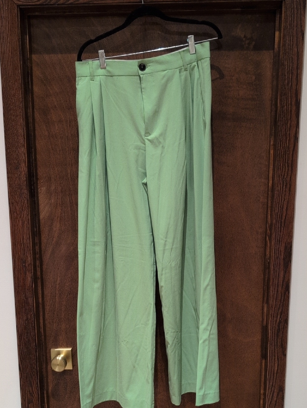Zara Light Mint Wide-Leg Trousers